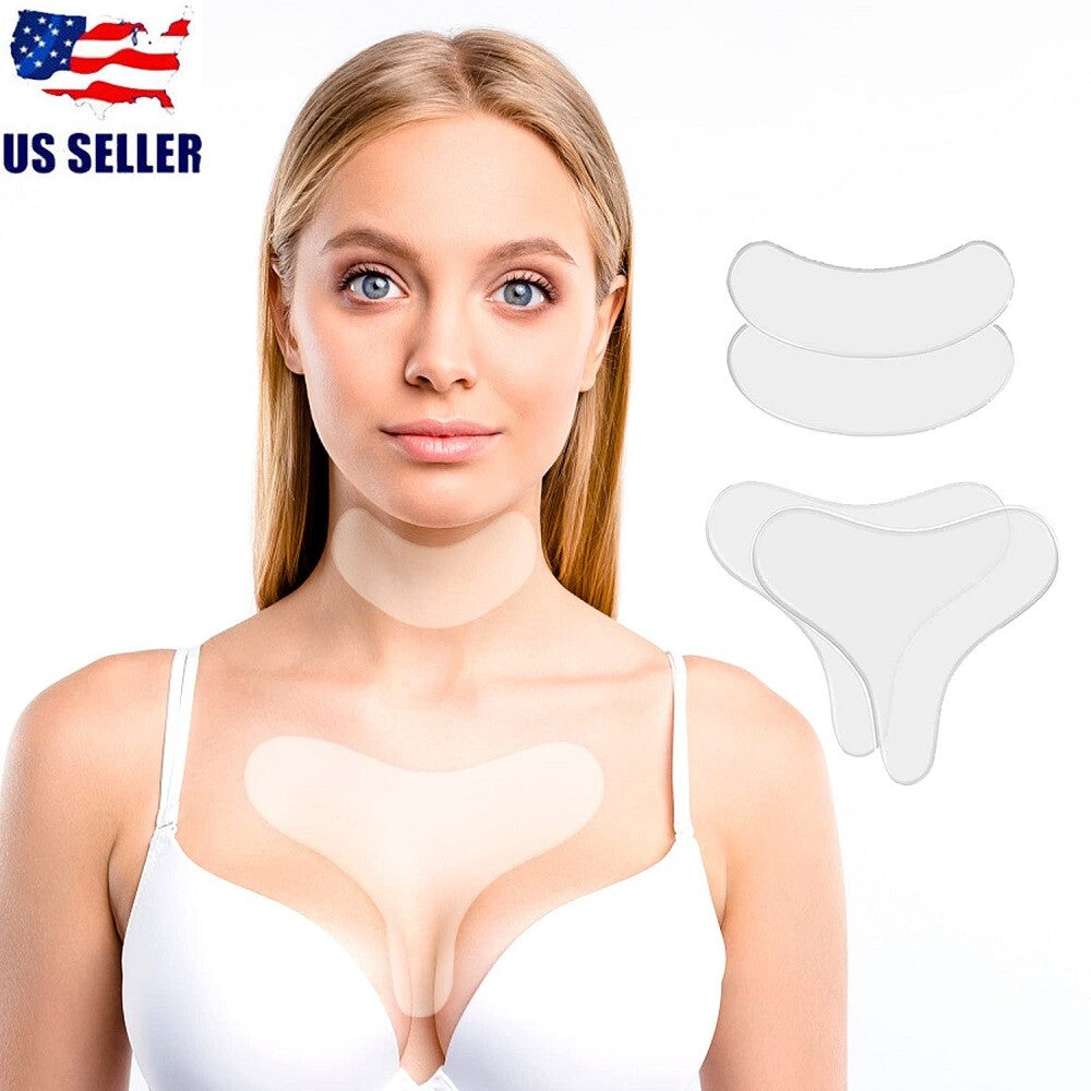 Reusable Silicone Anti-Wrinkle Chest & Neck Pads Set - Anti-Aging Skin Care