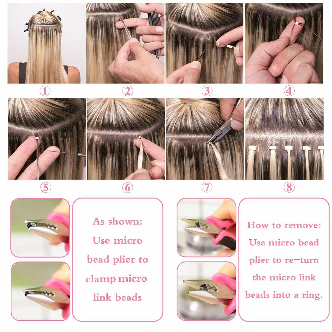 Micro Ring Beads for Hair Extensions Silicone Lined 5mm Crimp Beads