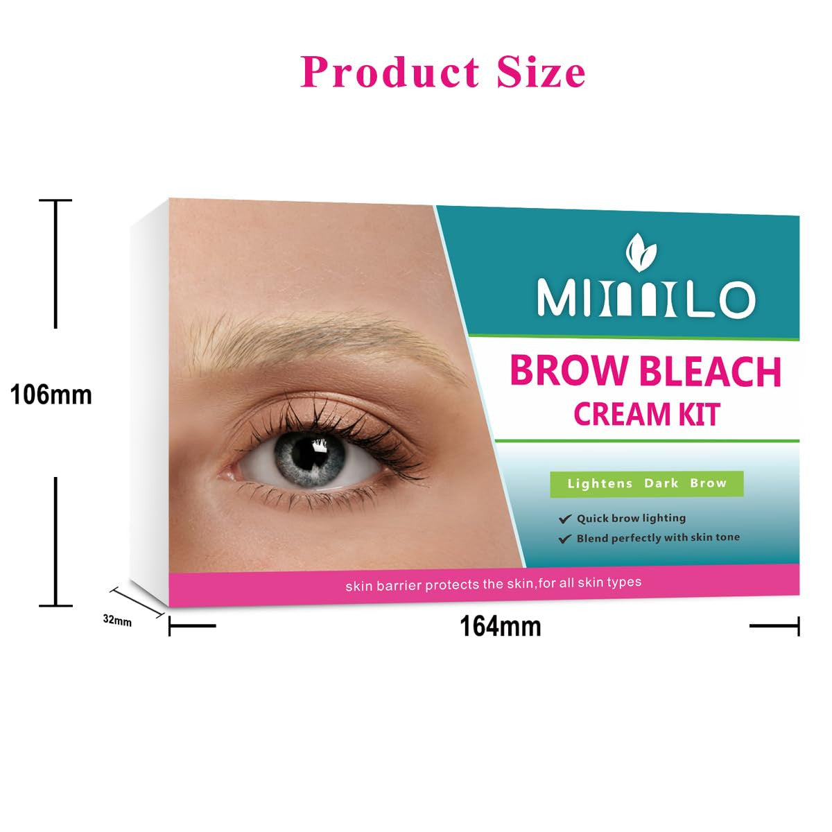 Eyebrow Lightening Cream Kit - Brow Bleach for Dark to Light Brow Color