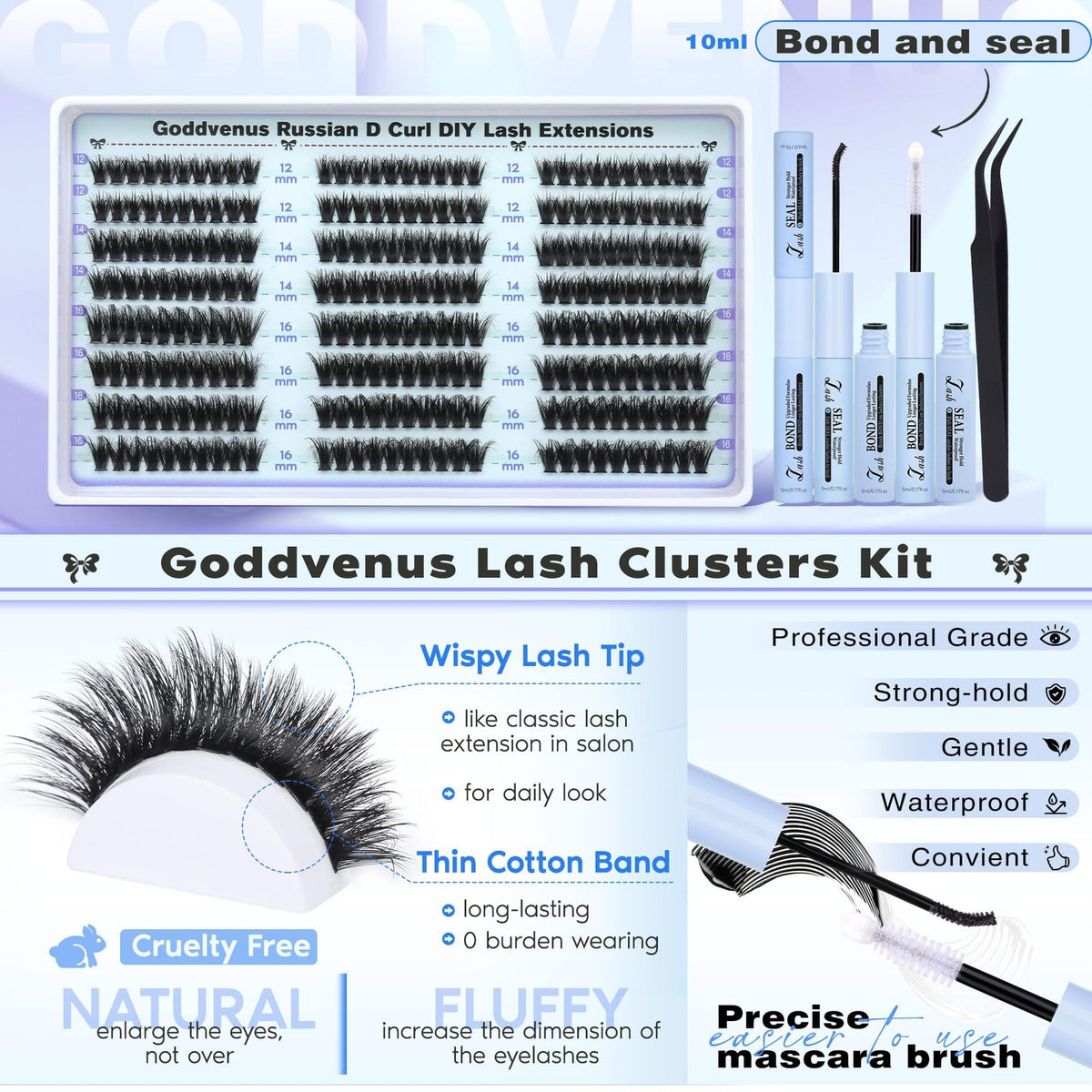Wispy Lash Clusters Kit 240 Pairs Natural & Dramatic False Eyelashes