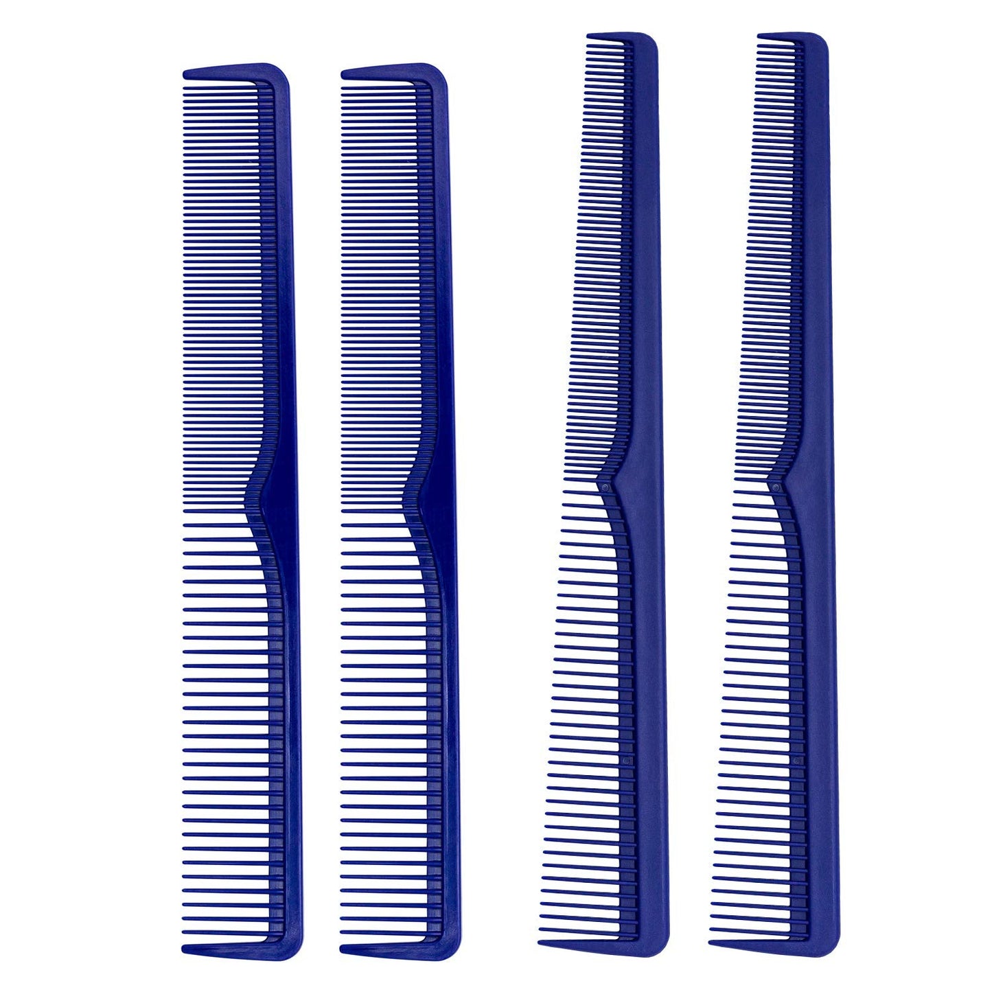 Professional Carbon Styling & Cutting Combs Set - Blue, 4 Pack