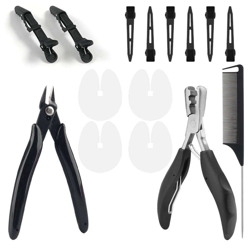 Keratin Bonding Tool Kit for K Tip Hair 4Pcs Acrylic Black