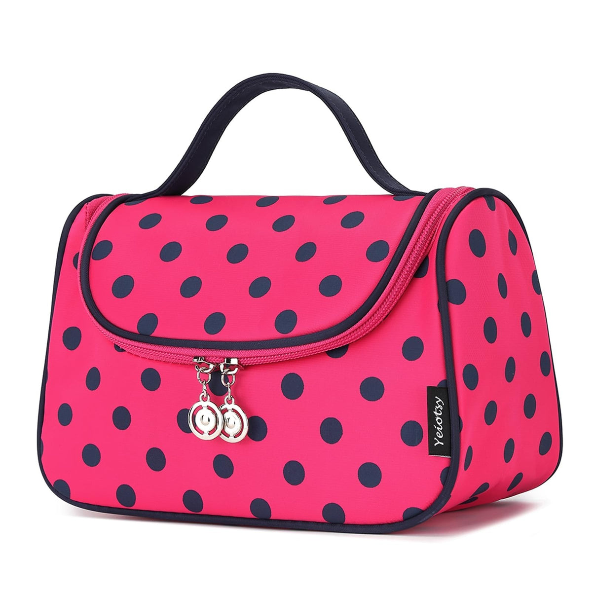 Travel Cosmetic Bag - Hanging Polka Dots Makeup Organizer for Women