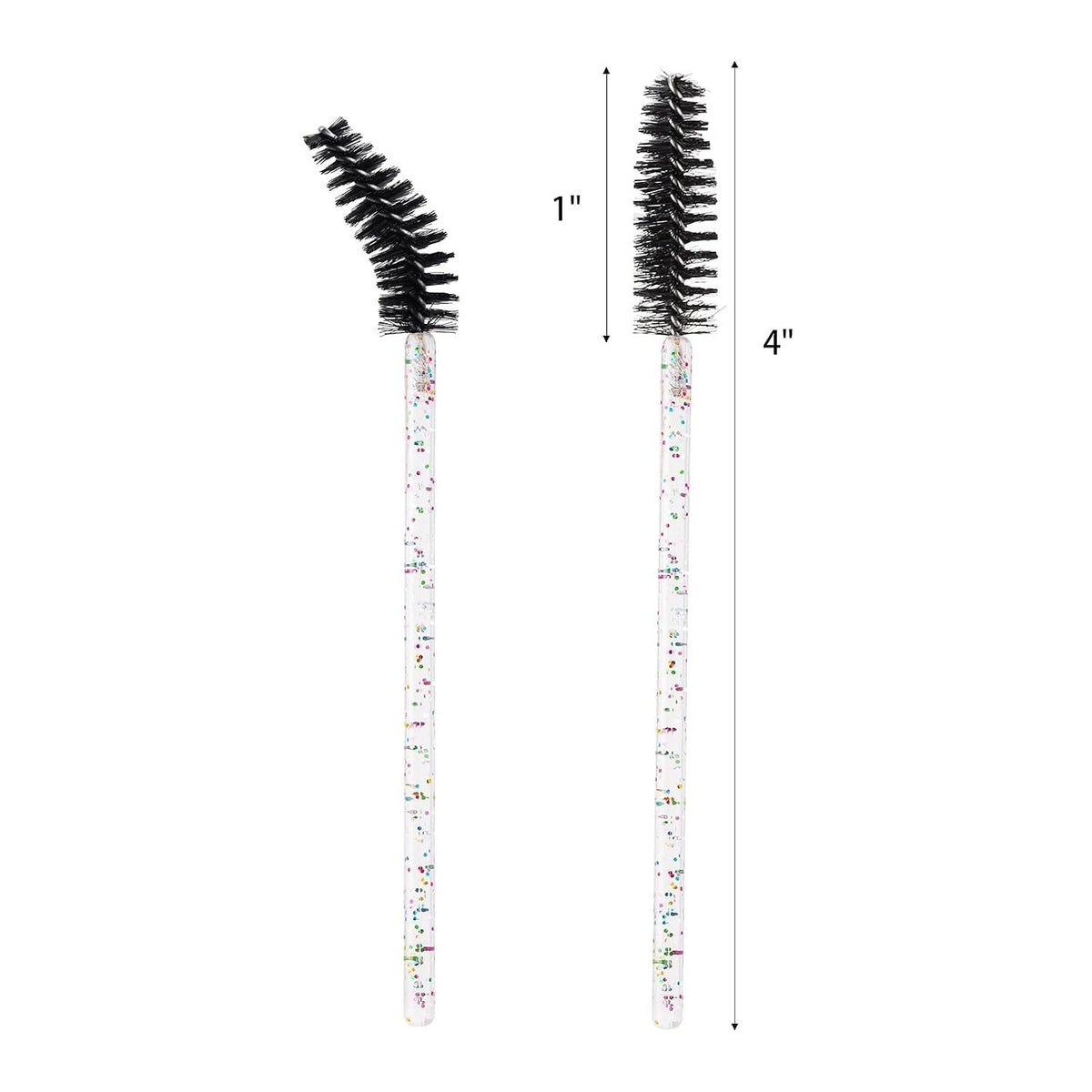 Disposable Eyelash Mascara Brushes Set - 100 Soft Fiber Lash Wands & Applicators