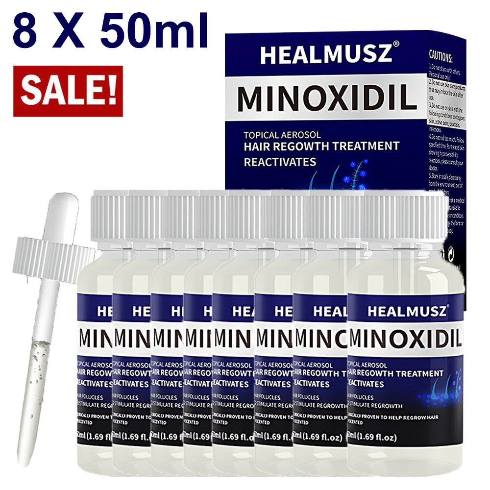 Minoxidil 5% Hair Regrowth Treatment, 8x50ml Dropper Bottles
