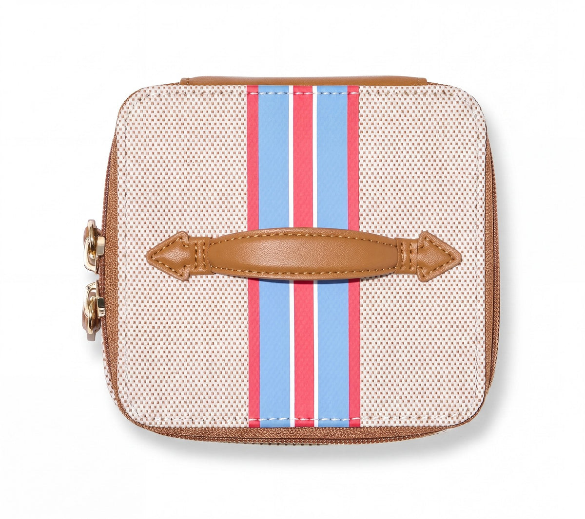 Mini Vanity Case with EcoCraft Canvas & Vegan Leather - See-All Paloma