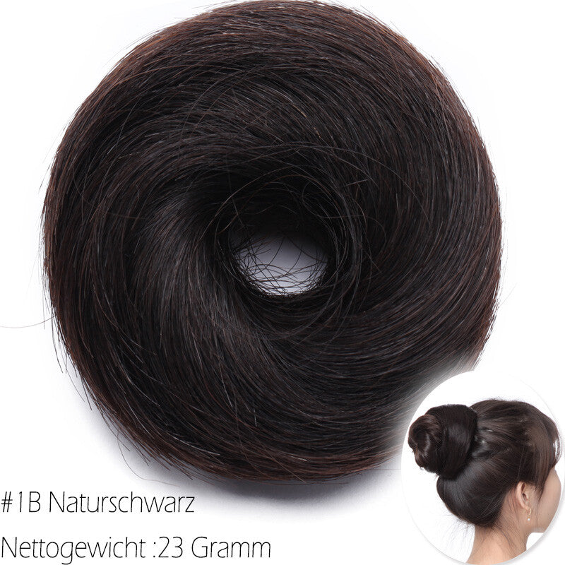 Clip-In Human Hair Bun Extensions Curly & Straight | Messy Hair Piece