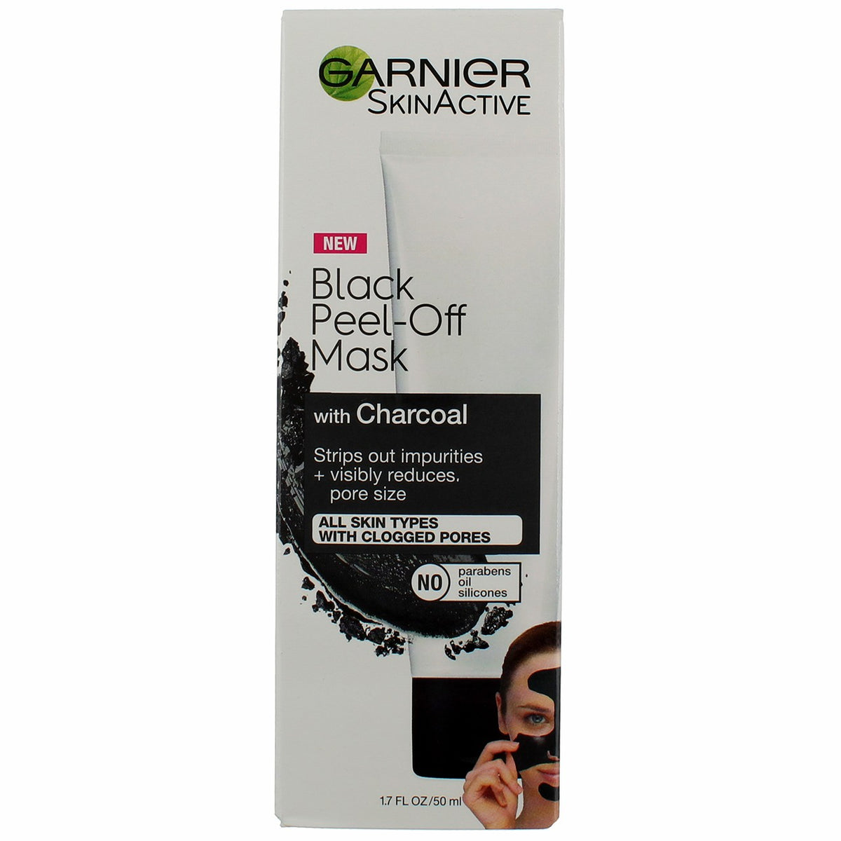 Black Peel-Off Face Mask with Charcoal for Deep Pore Cleansing - 1.7 fl oz, 2 Pack