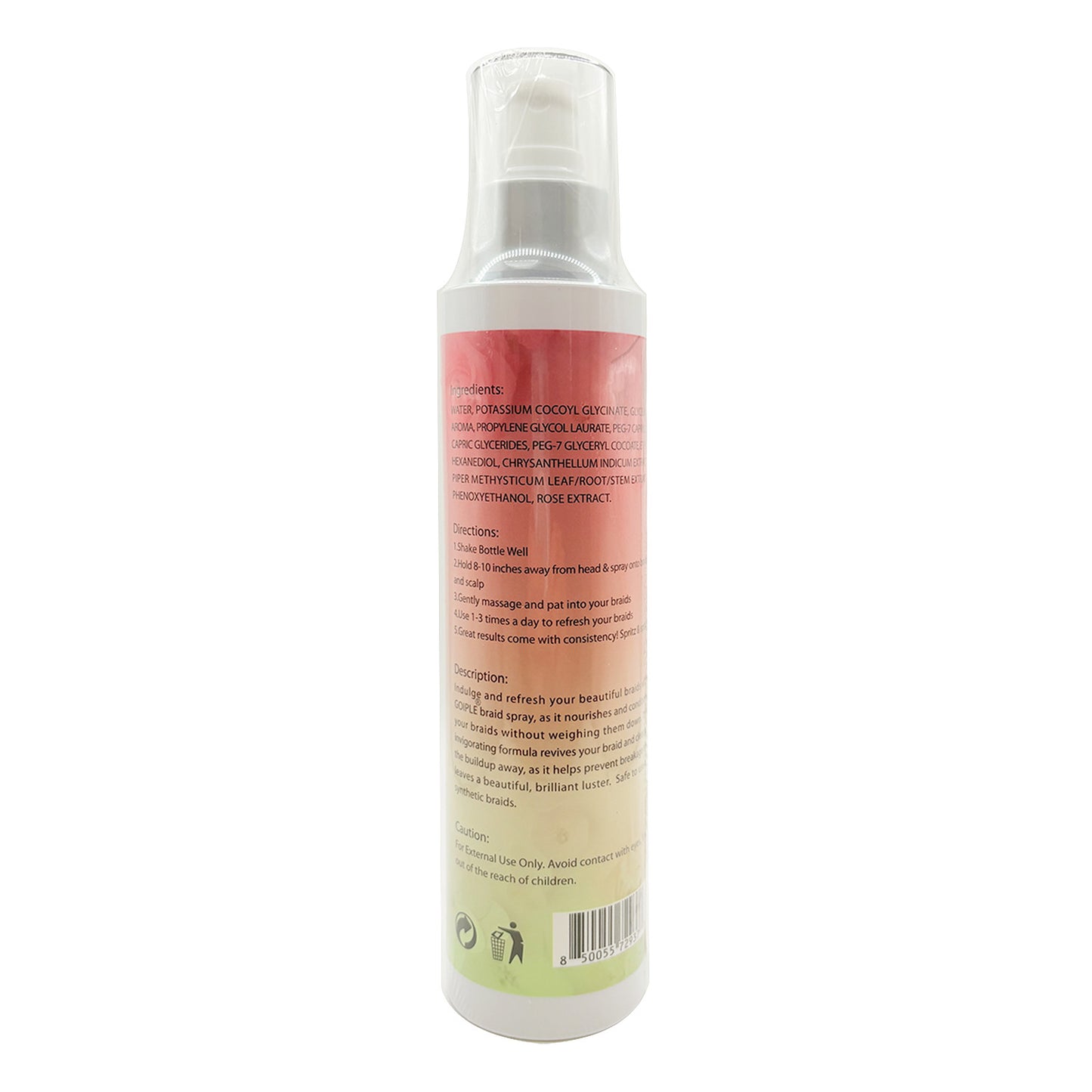 Hydrating Rose Water Braid Spray for Hair & Scalp Moisturizer - 6.8oz