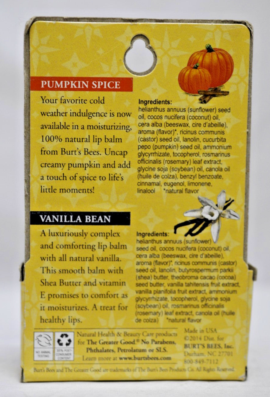 Moisturizing Lip Balm Set - Pumpkin Spice & Vanilla Bean