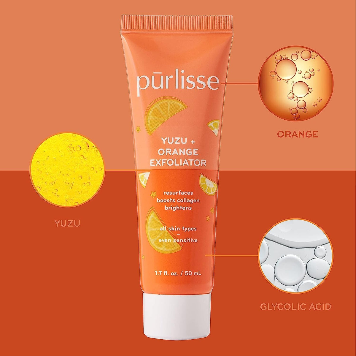 Purlisse Yuzu + Orange Exfoliator Exfoliating Face Polish - New in