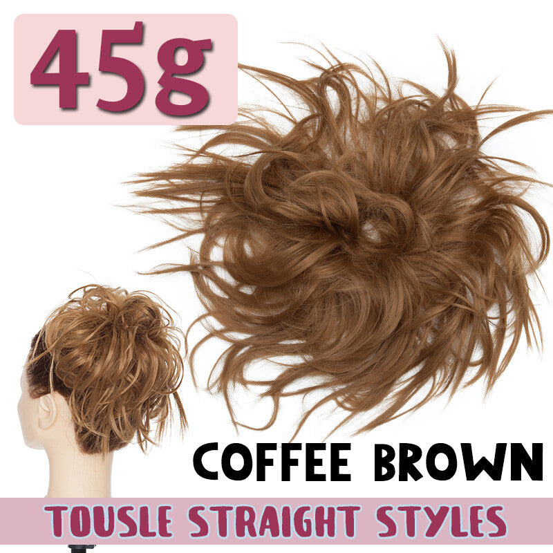7-Inch Messy Bun Hair Piece Scrunchie Updo Thick Human Hair Extensions