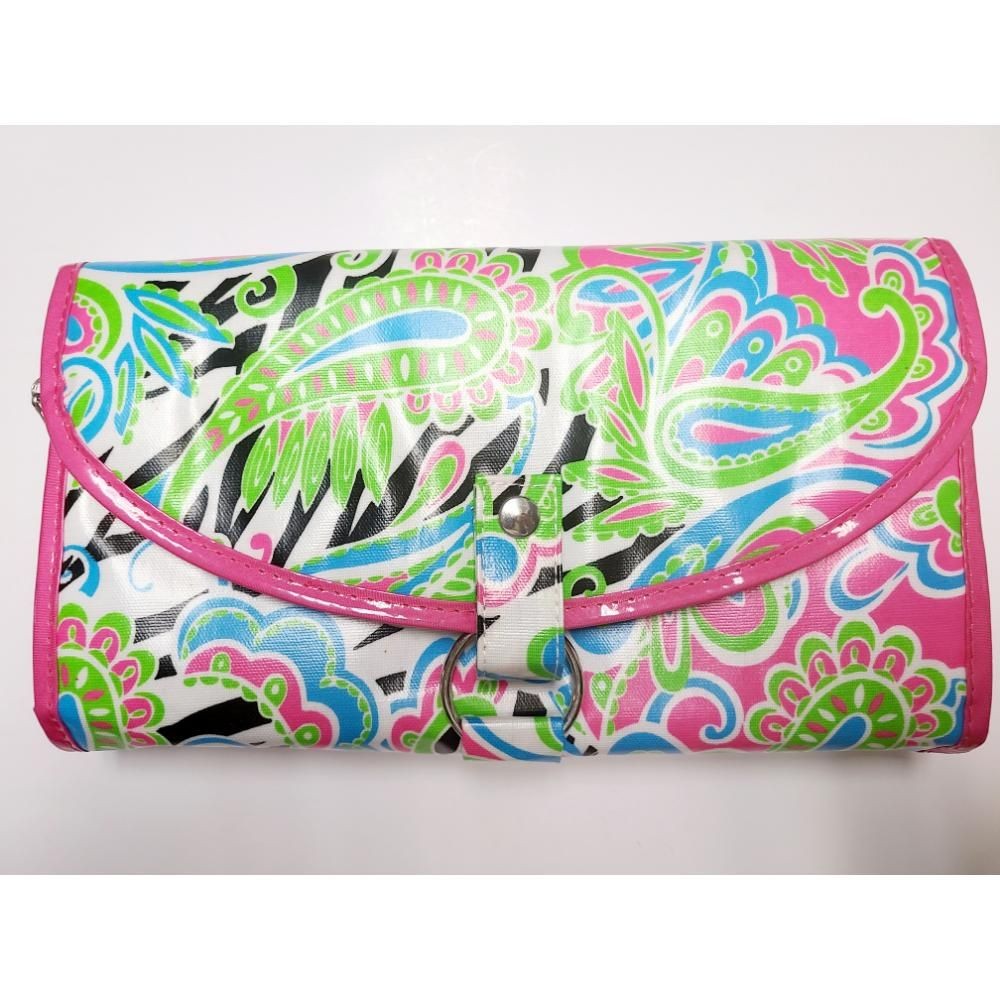 Travel Toiletry Case with Hanging Hook and Removable Cosmetic Bag - Wild Paisley Pattern