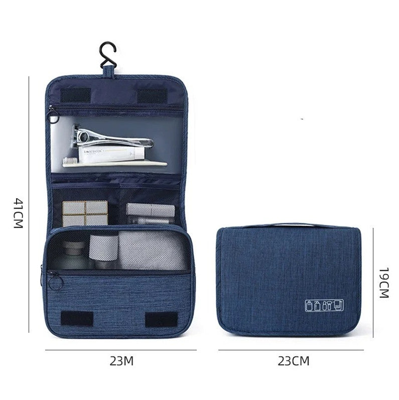 Hanging Travel Toiletry Bag Organizer with Oxford Fabric, Unisex Cosmetic Pouch