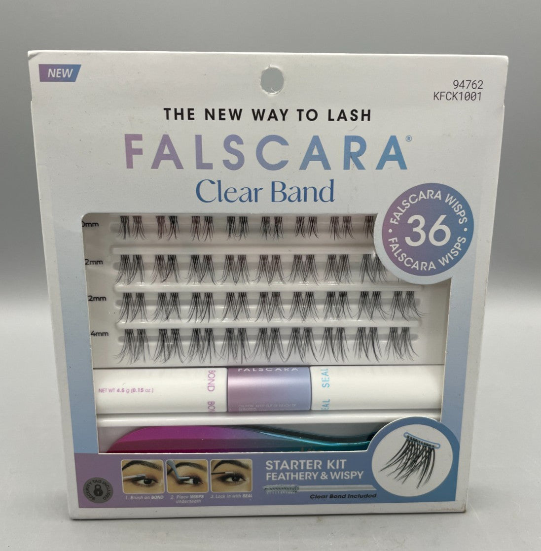 Clear Band False Eyelashes Lash Extension Kit Feathery Wispy Natural