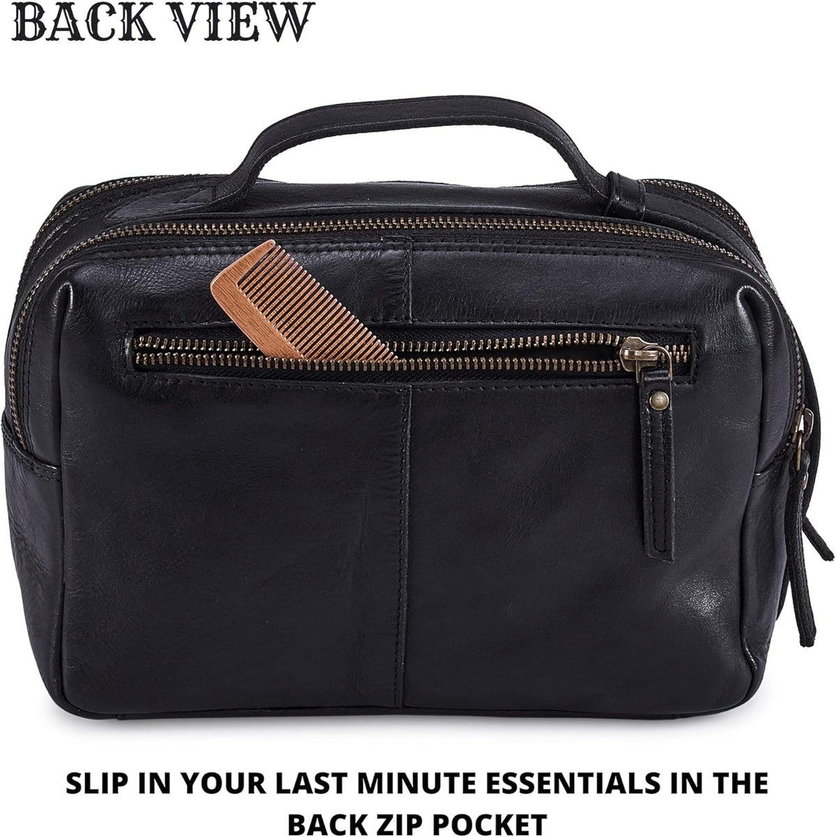 Real Leather Toiletry Bag Dopp Kit for Men Women Travel Organizer