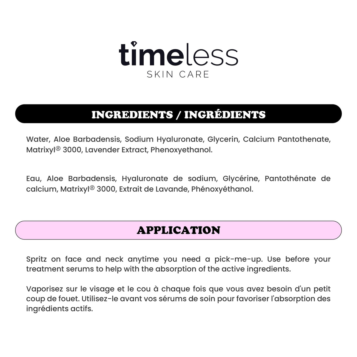 Timeless Skin Care HA Matrixyl 3000 Spray Lavender Women 4 oz