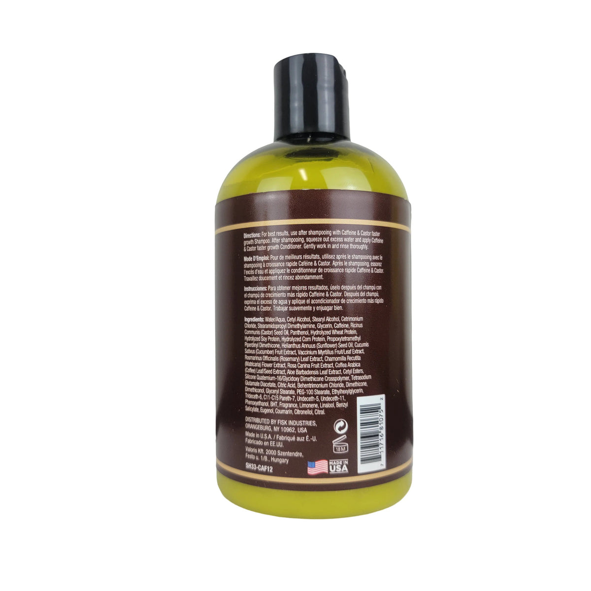 Caffeine & Castor Hair Conditioner 12 Oz – Strengthens & Promotes Growth