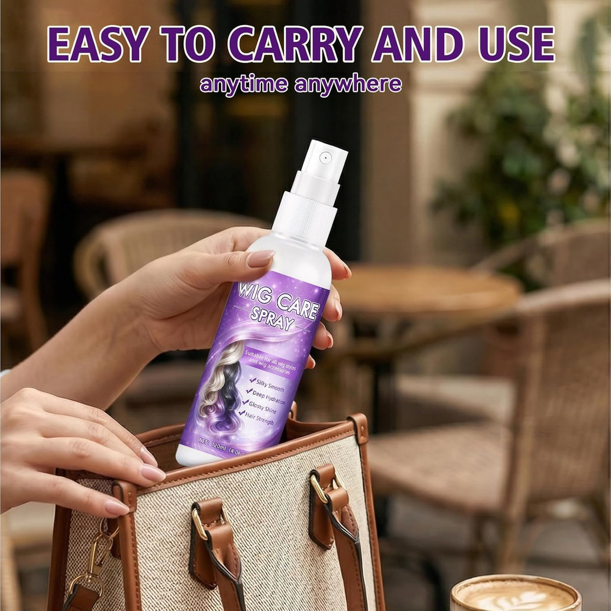 Synthetic Wig Spray with Frizz Control & Shine - Hydrating Detangler 120ml