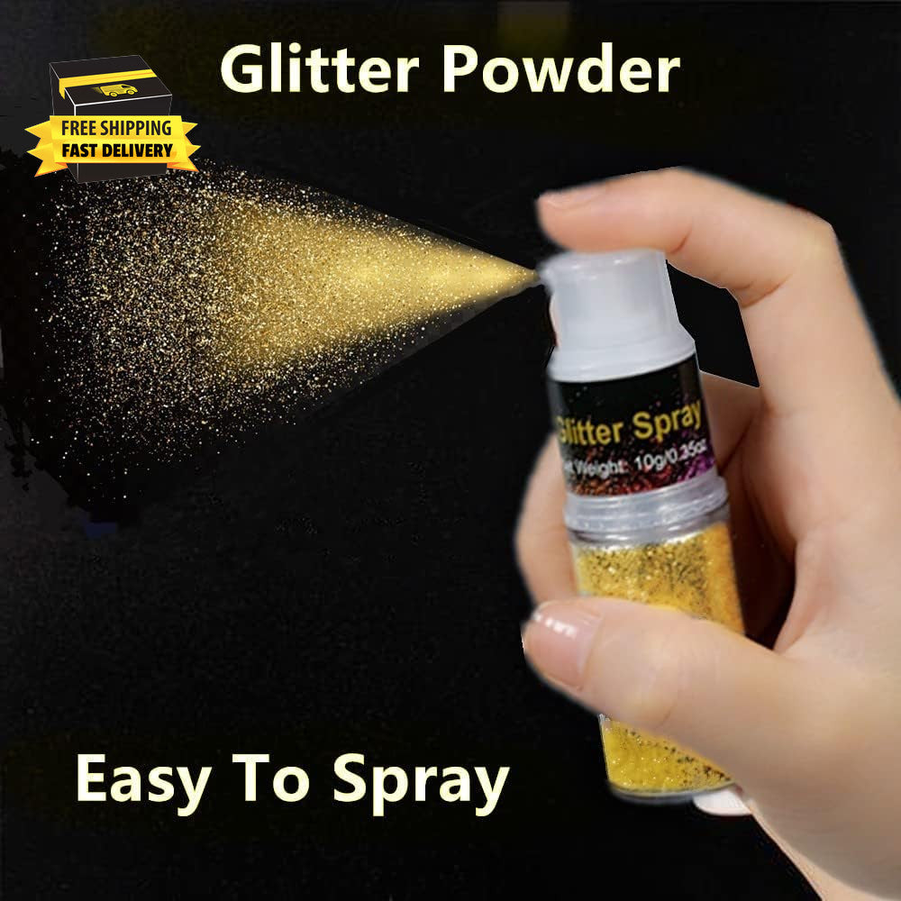 Gold Glitter Spray for Hair & Body - Fine Sparkle Makeup & Festival Glitter