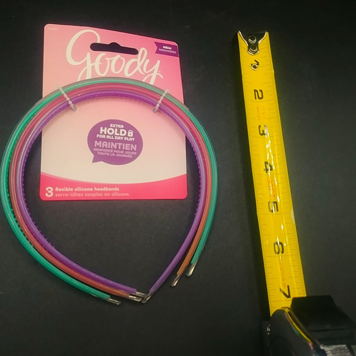 GOODY Brand GIRLS 3-Piece Silicone Headbands Secure All Day hold