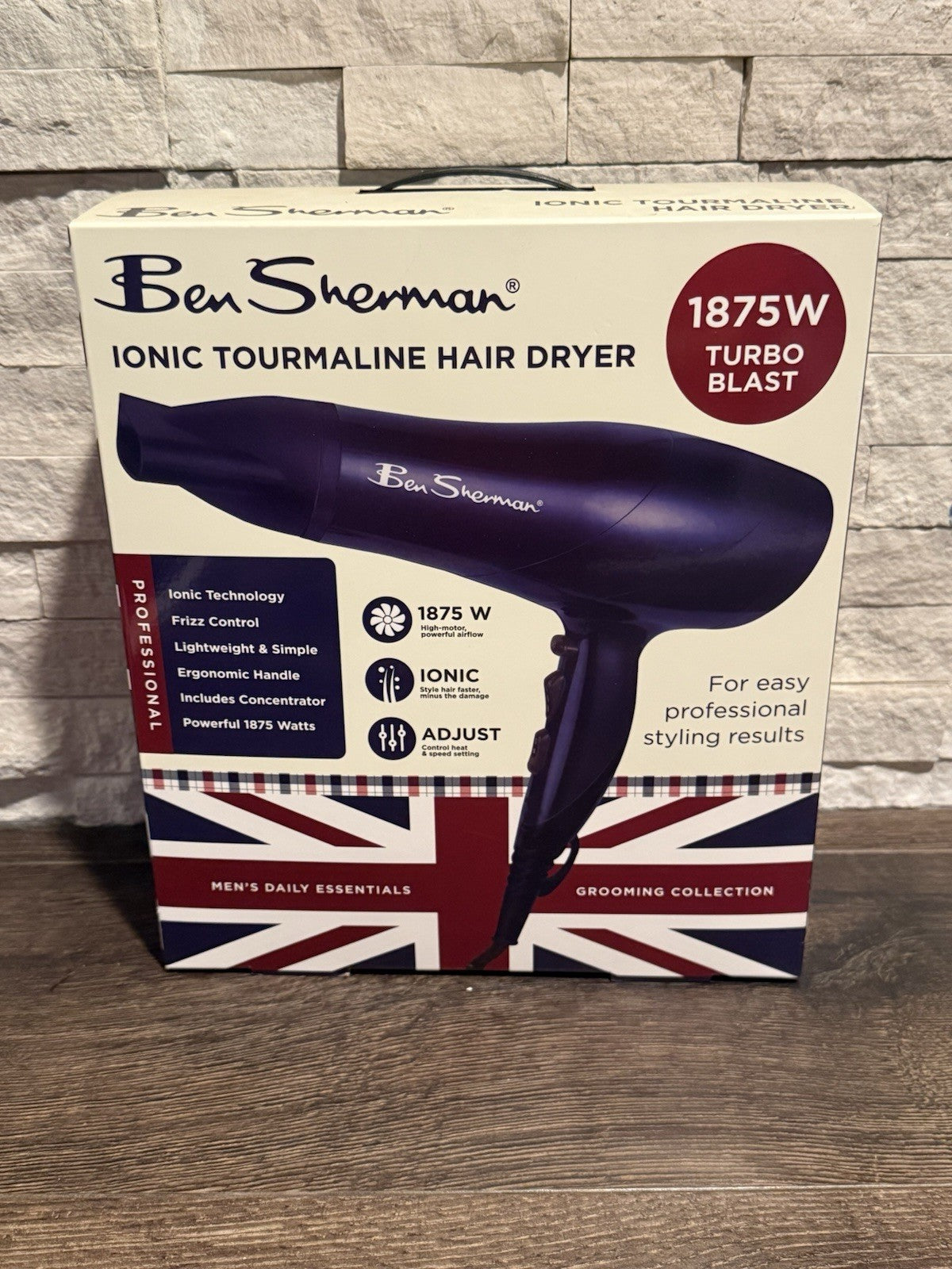 Ben Sherman Ionic Tourmaline Hair Dryer for Men 1875W Frizz Control Lightweight