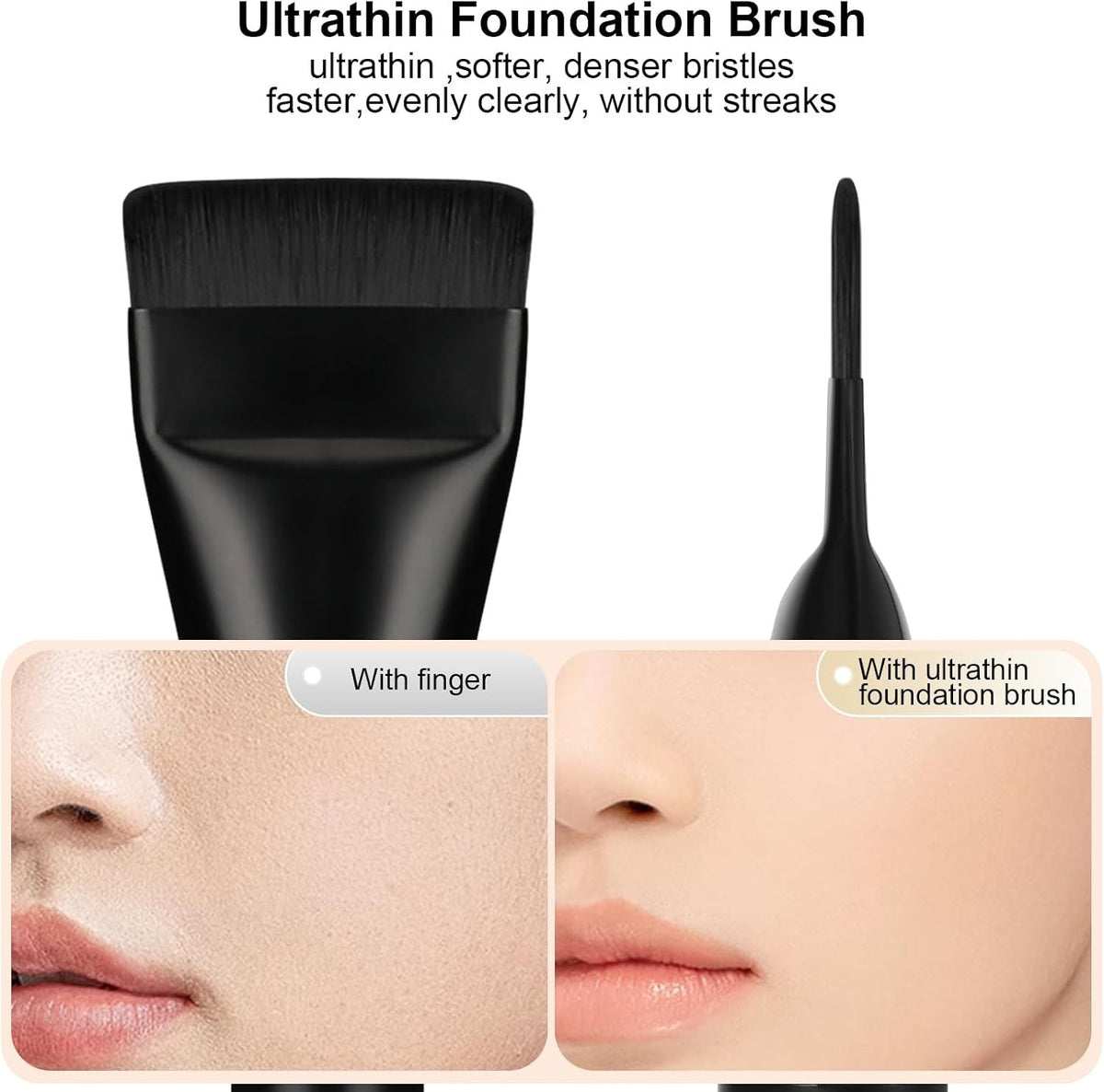 Flat Foundation Brush for Makeup & Facial Masks - 2 Pcs