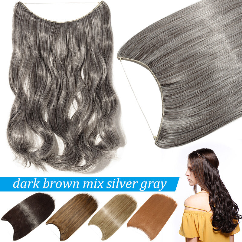 Invisible Wire Hair Extension Headband - Adjustable Wavy 20 Inches