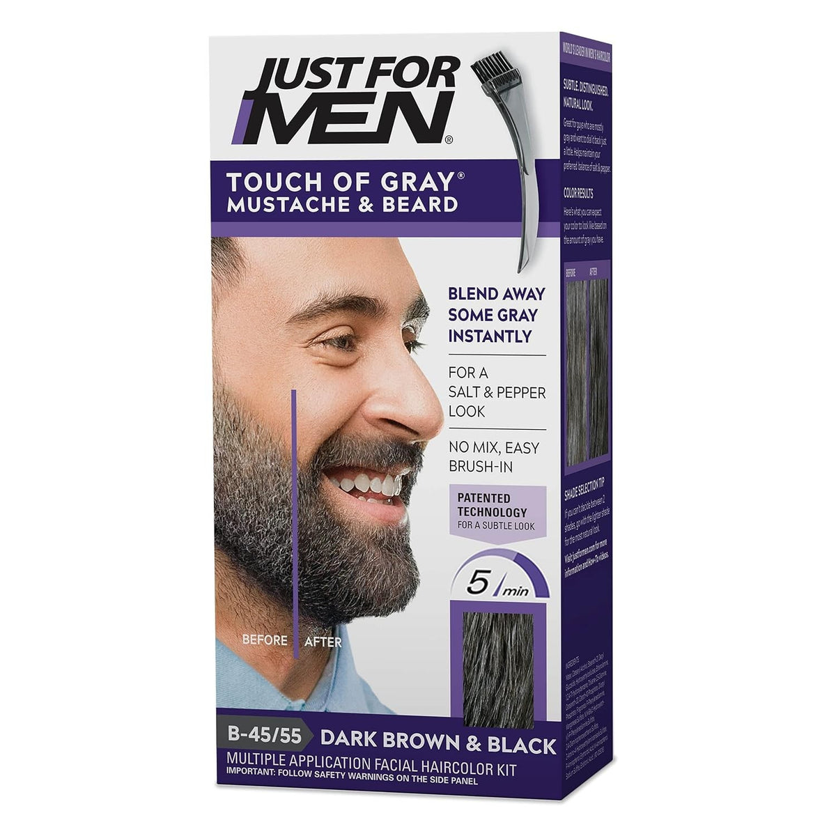 Beard Dye for Gray Hair - 5 Min Dark Brown-Black