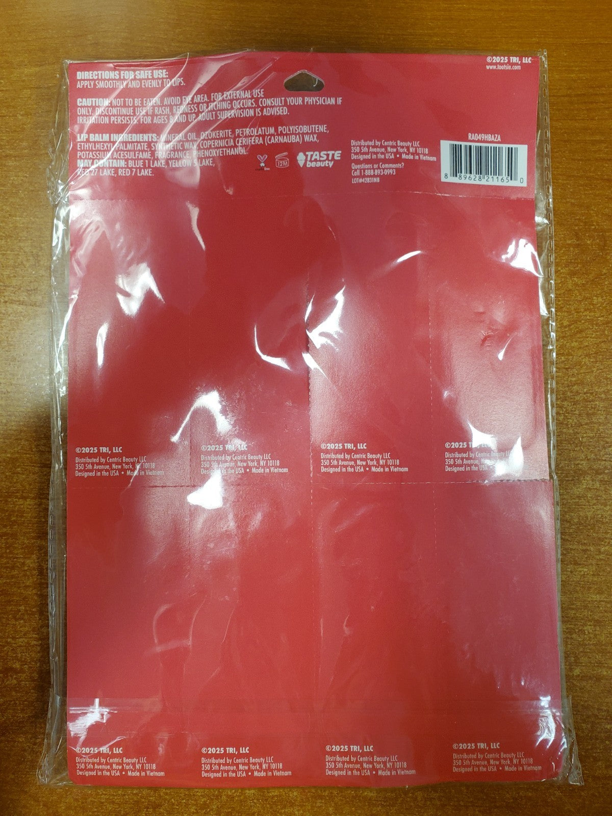 Lip Balm Cards Set - Tootsie Roll Tear & Share, 5 Packs of 8 Tubes