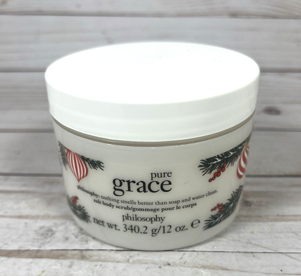 Philosophy Pure Grace Salt Body Scrub Holiday Jar 12oz