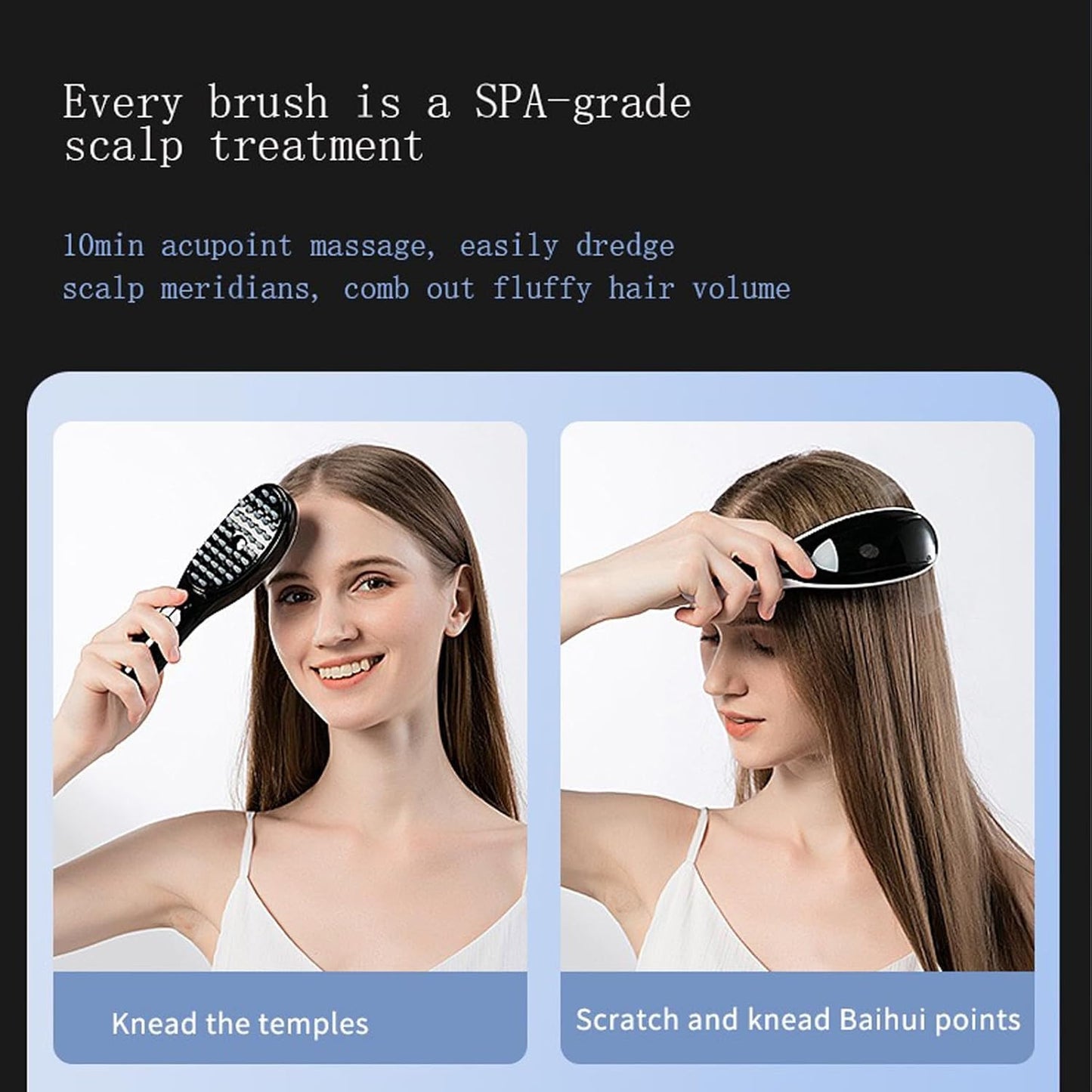 Electric Scalp Massage Brush with Soft Rubber Bristles - Head & Hair Relaxation Tool