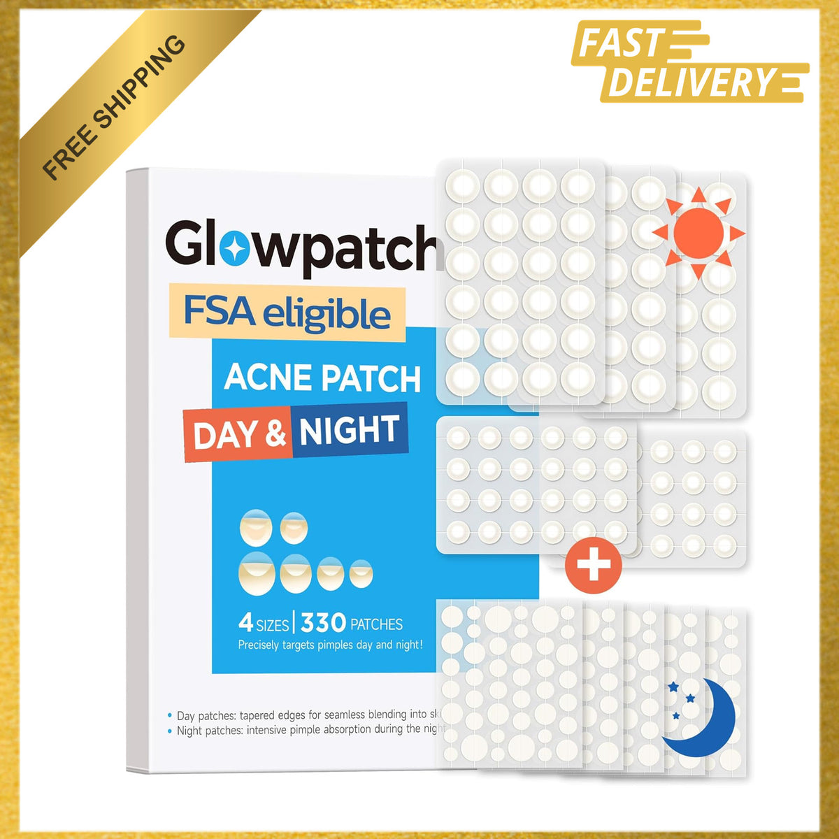 Invisible Hydrocolloid Acne Patches 330 Count - Discreet Spot Treatment