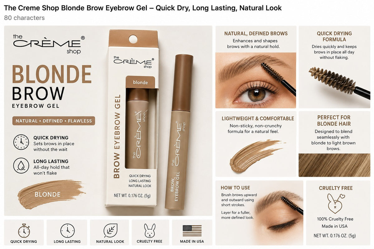 Blonde Brow Gel - Natural Look, Long Lasting Eyebrow Mascara for Fuller Brows