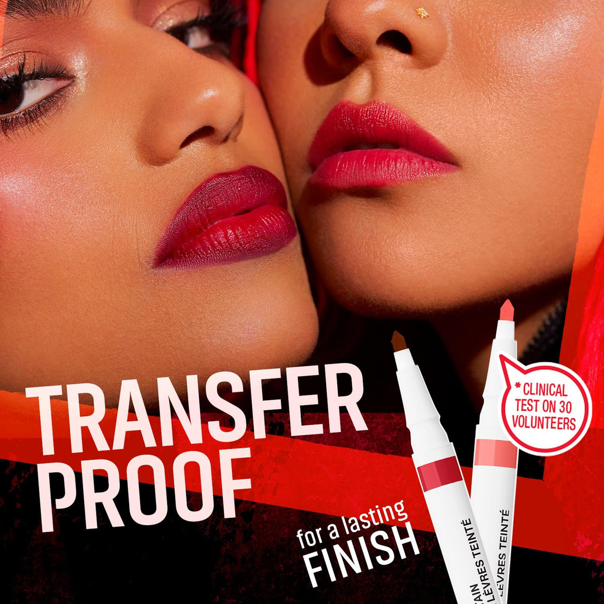 Long-Lasting Lip Stain with Precise Liquid Lip Liner - Transfer-Proof