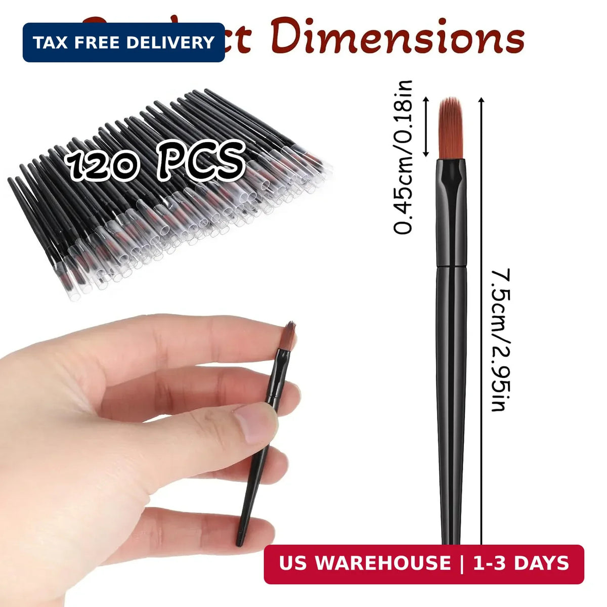 Disposable Lip Brushes 120 Pack - Precise Lipstick & Lip Makeup Applicators