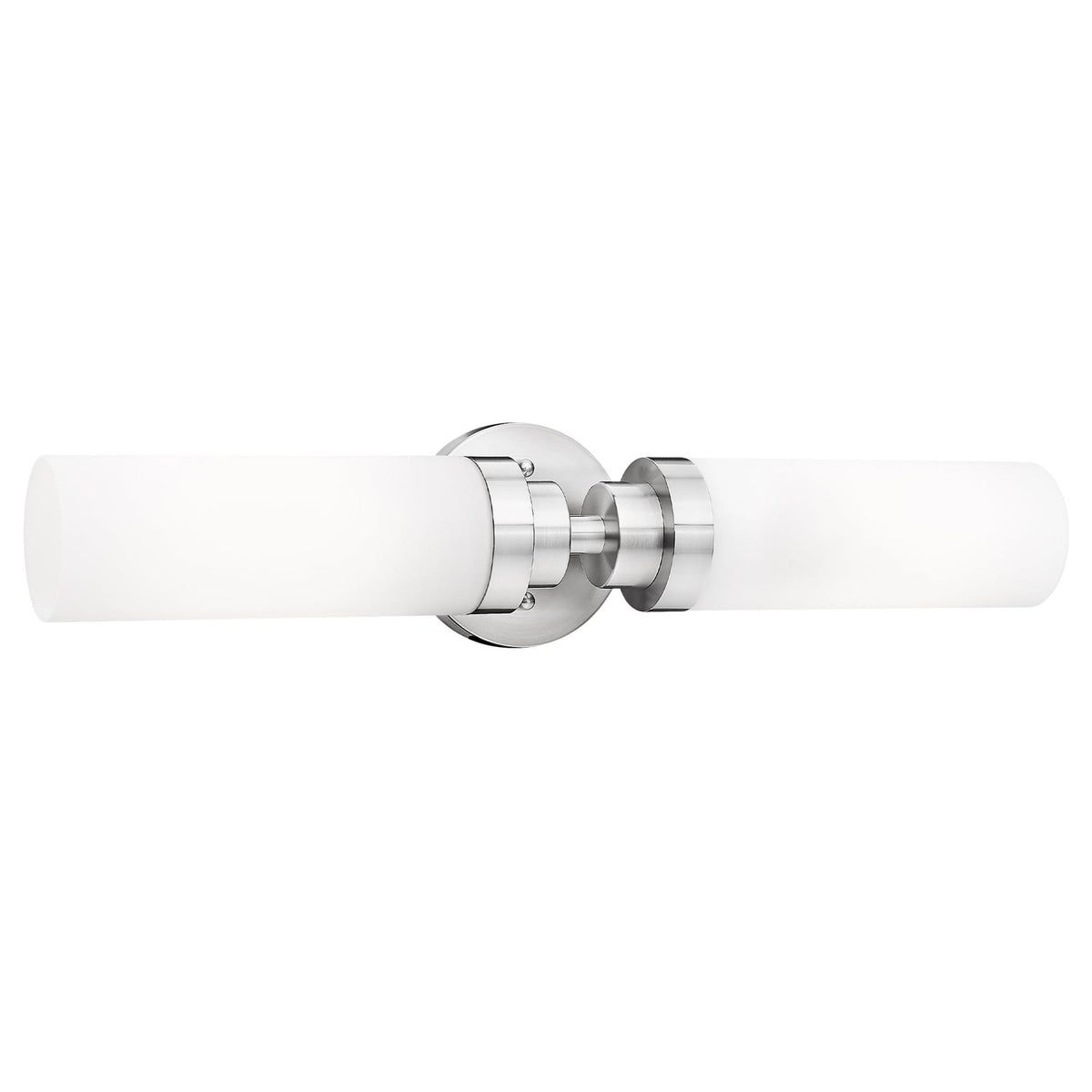 2-Light Modern Brushed Nickel Bathroom Vanity Light Fixture 22 Inch Wall Sconce