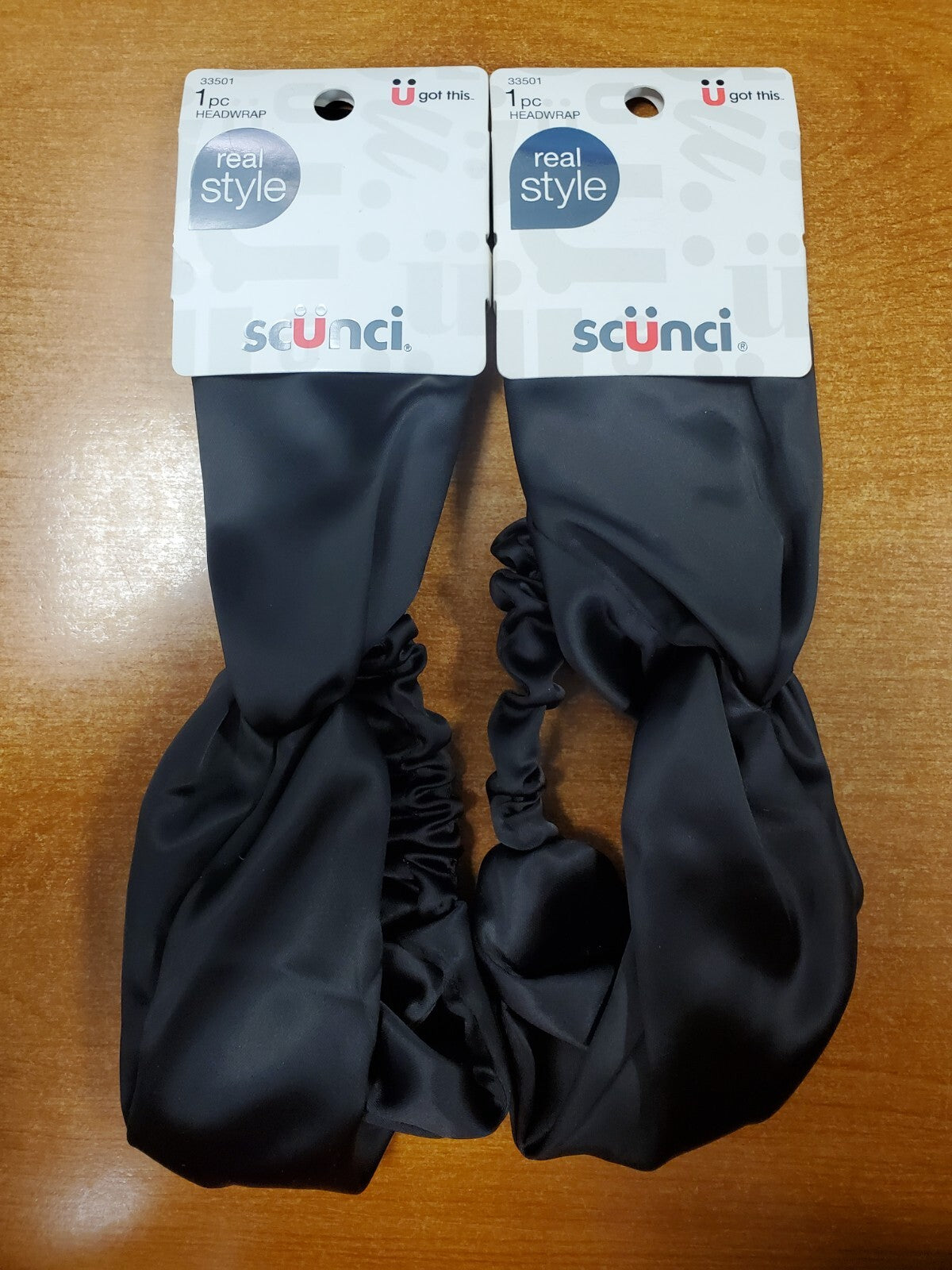 2 Pk: Scunci Real Style U Got This Headwrap, Black (0B-1485)