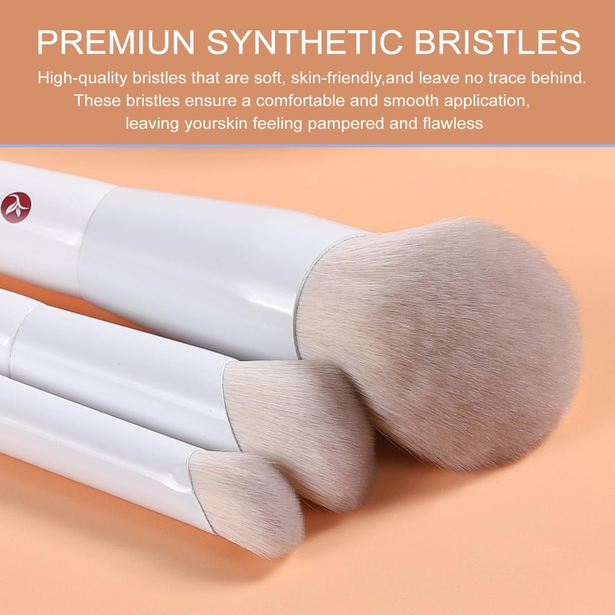 Angled Foundation and Concealer Makeup Brush Set - Premium Synthetic Kabuki Tools