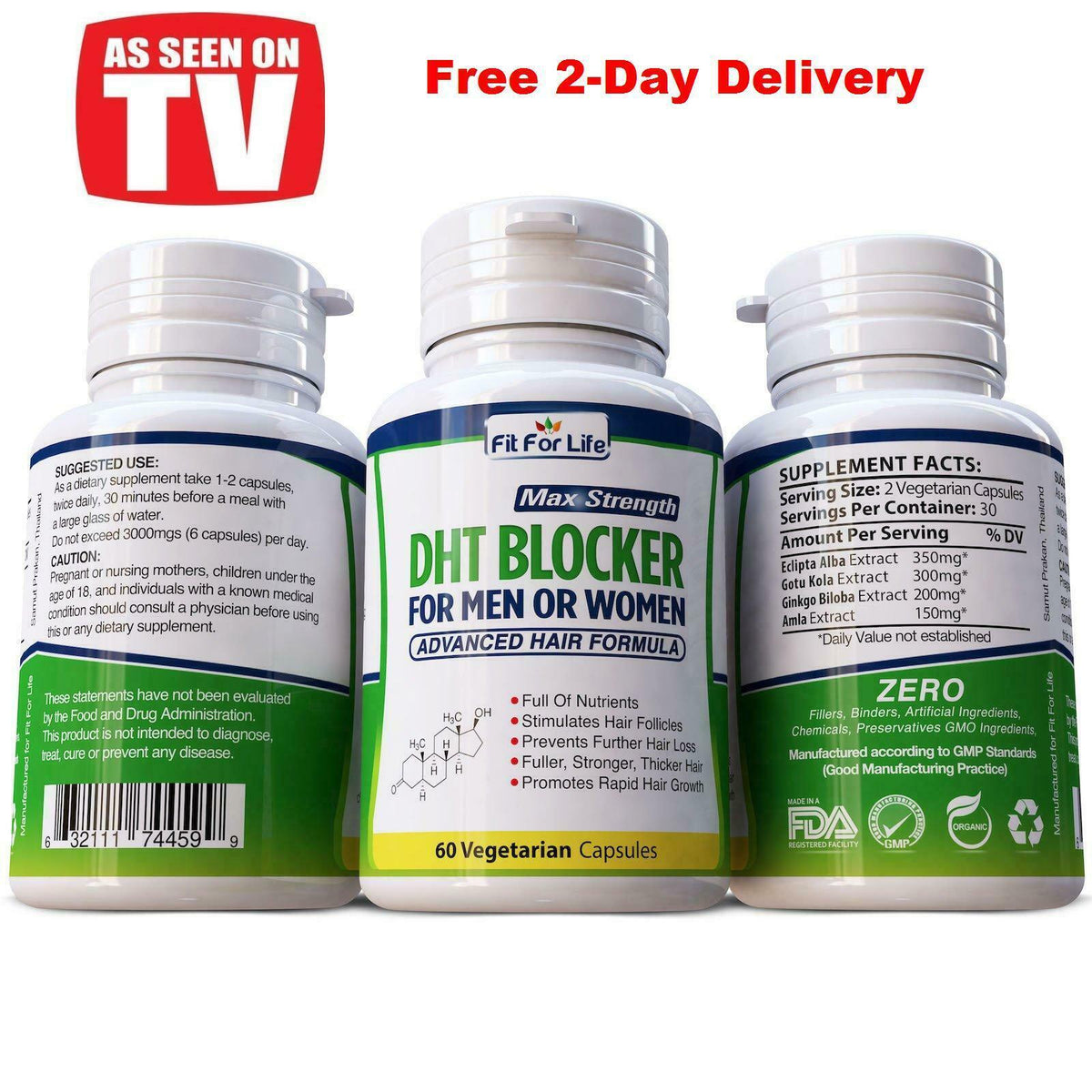 DHT Blocker Hair Growth Supplement - 180 Capsules