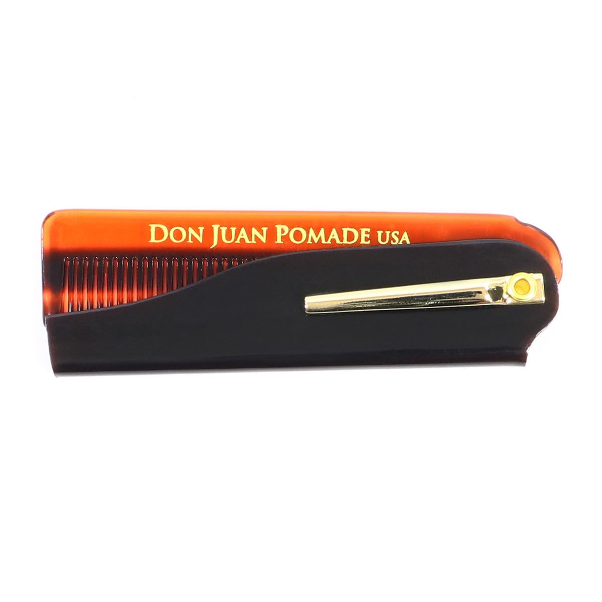 Handmade Tortoise Folding Pocket Comb - Fine Tooth, Travel Size