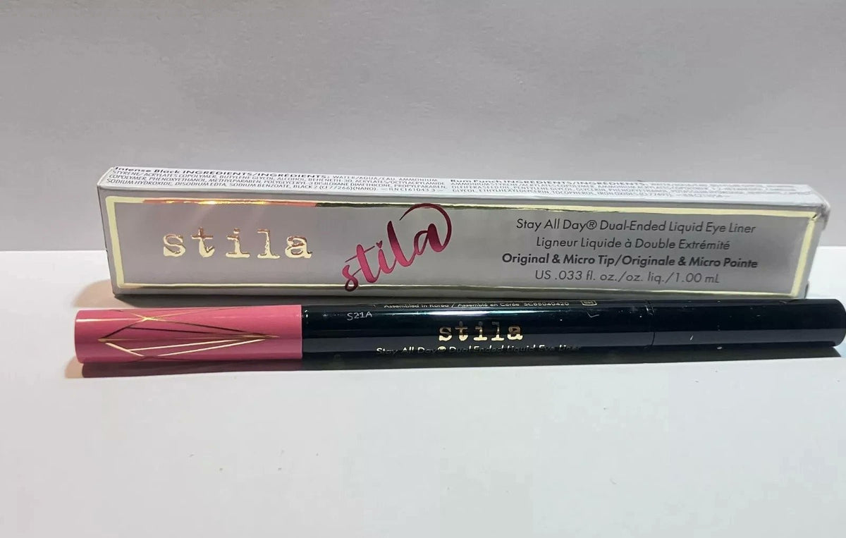 Dual-Ended Liquid Eyeliner with Precision Tips - Long-Lasting Black