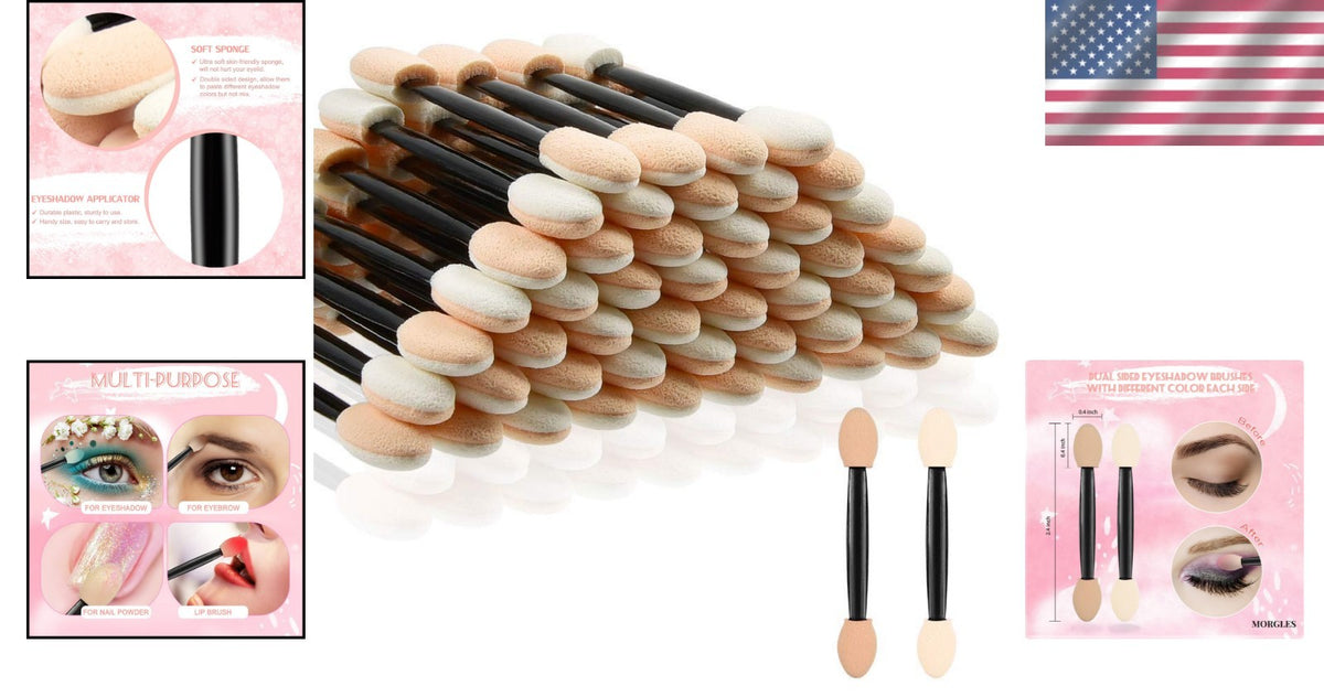 Disposable Eyeshadow Applicators 50 Pcs - Soft Oval Tips for Flawless Makeup