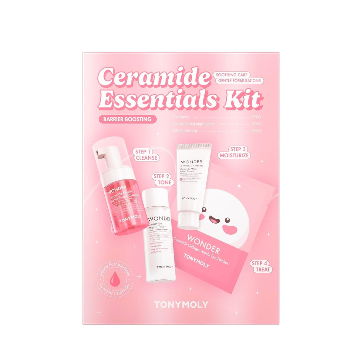 Korean Ceramide Hydrating Skincare Set with Mochi for Dry & Sensitive Skin