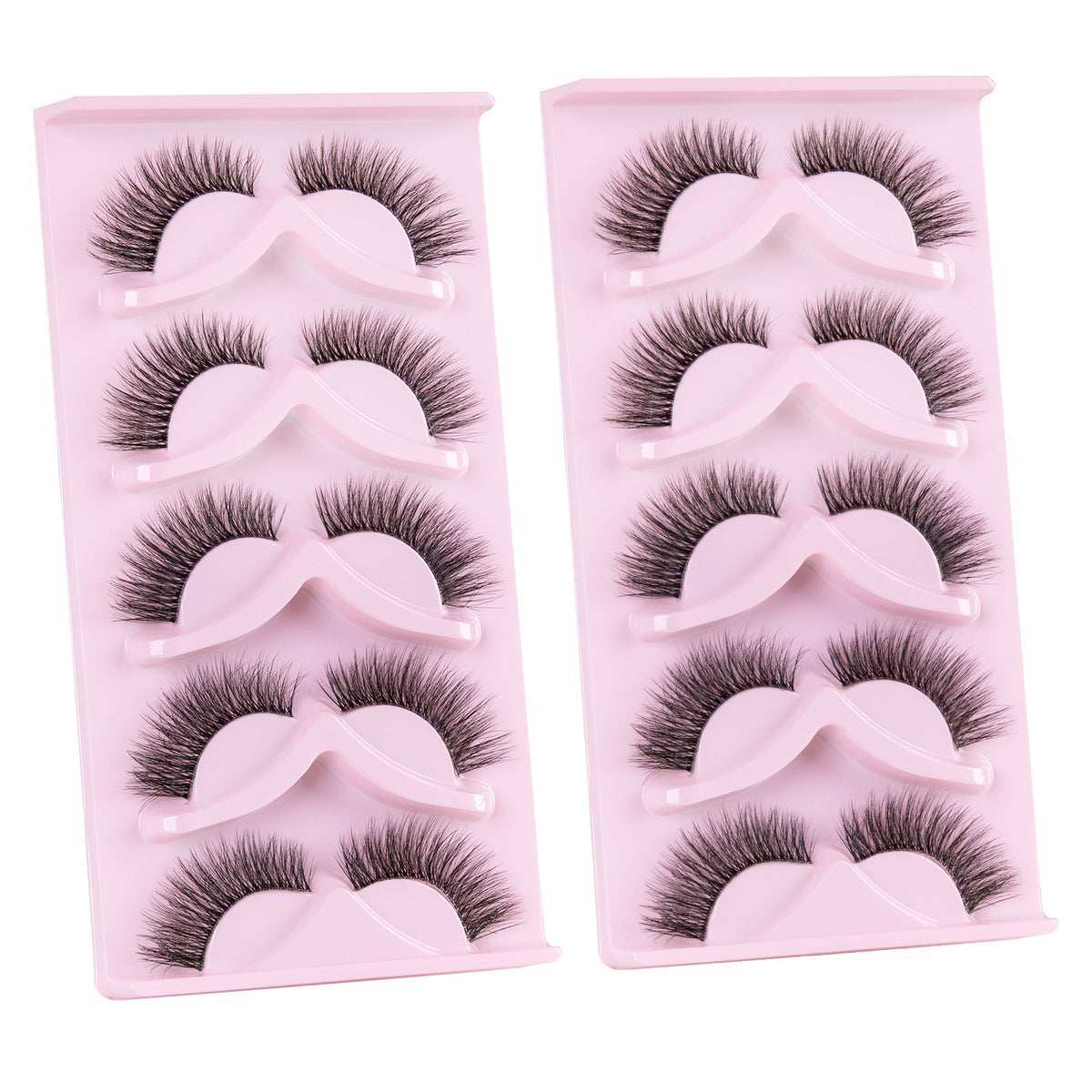 False Eyelashes 10 Pairs Natural Cat Eye Wispy 3D Reusable Cruelty-Free