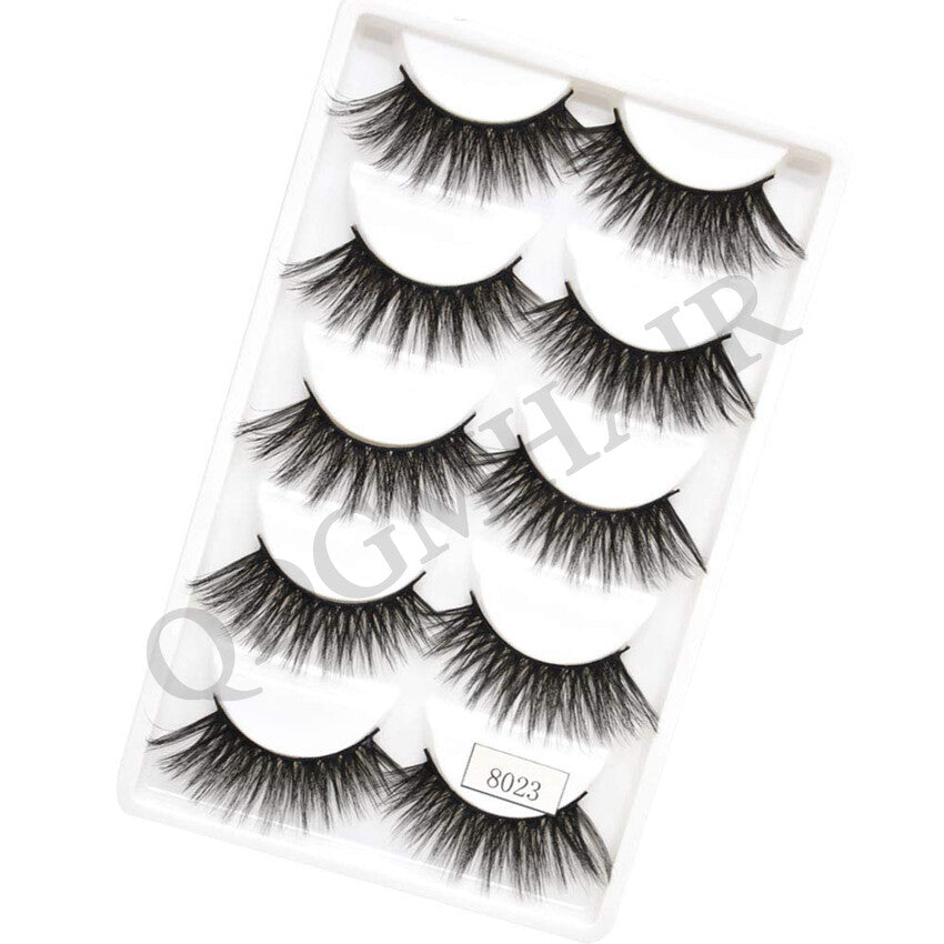 3D Mink False Eyelashes Long Thick Wispy Fluffy Strip Lashes 5 Pairs