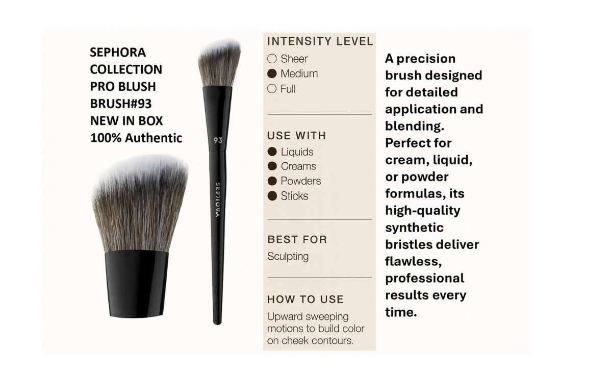 Sephora Pro Blush Brush #93 - Professional Makeup Brush for Blush & Face