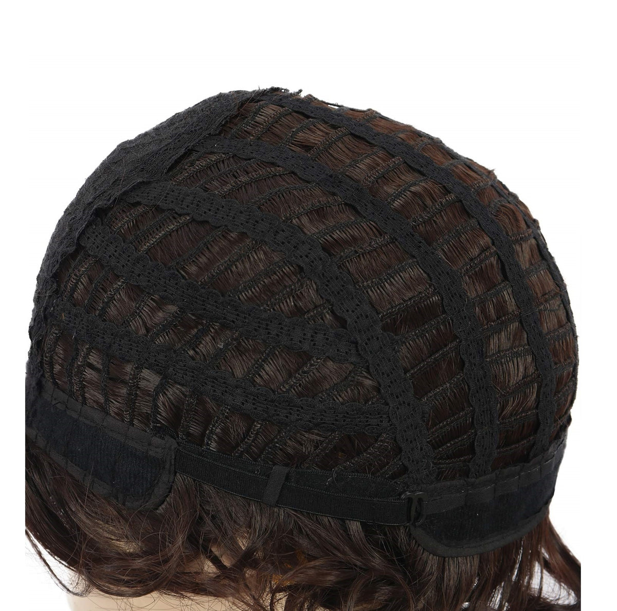 Men Short Curly Brown Wig Fluffy Synthetic Hair for Daily Wear