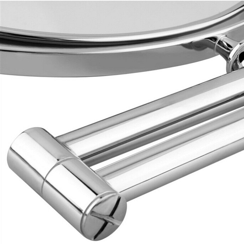 Extending 8-Inch Double-Sided Wall-Mount Makeup & Shaving Mirror with 10X Magnification