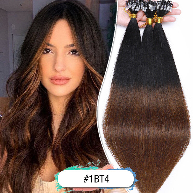 Micro Loop Ring Beads Hair Extensions 100% Remy Human Hair Full Head